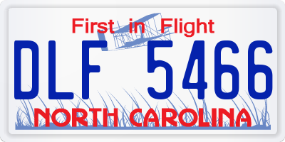 NC license plate DLF5466