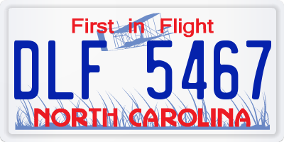 NC license plate DLF5467