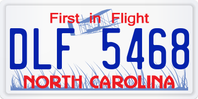 NC license plate DLF5468