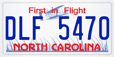 NC license plate DLF5470