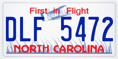 NC license plate DLF5472