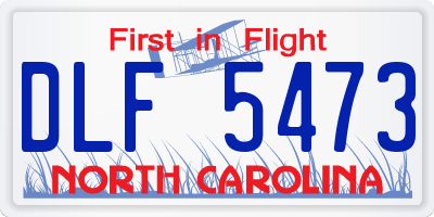 NC license plate DLF5473