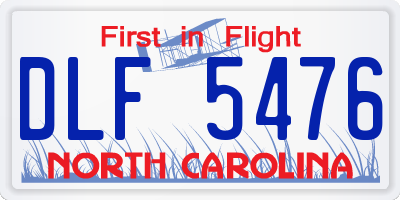 NC license plate DLF5476
