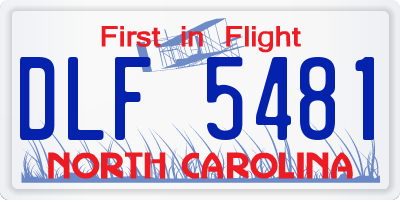 NC license plate DLF5481