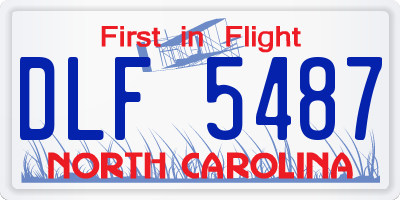 NC license plate DLF5487