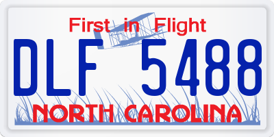 NC license plate DLF5488