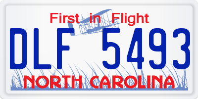 NC license plate DLF5493