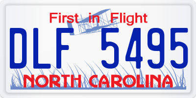 NC license plate DLF5495