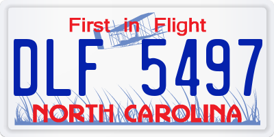NC license plate DLF5497