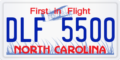 NC license plate DLF5500
