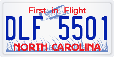 NC license plate DLF5501