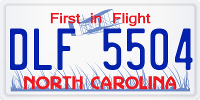 NC license plate DLF5504