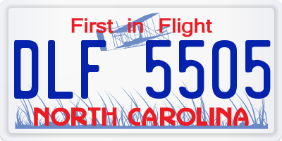 NC license plate DLF5505