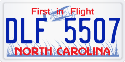 NC license plate DLF5507
