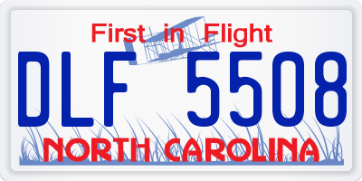 NC license plate DLF5508