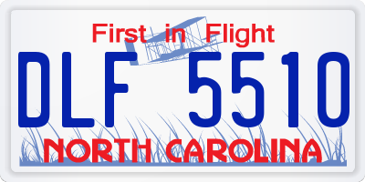 NC license plate DLF5510