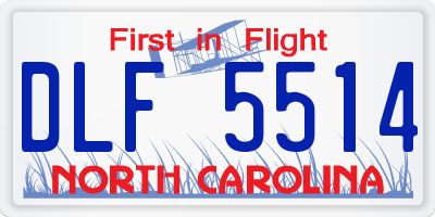 NC license plate DLF5514