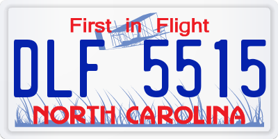 NC license plate DLF5515