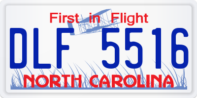 NC license plate DLF5516