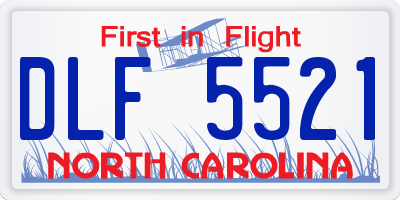 NC license plate DLF5521