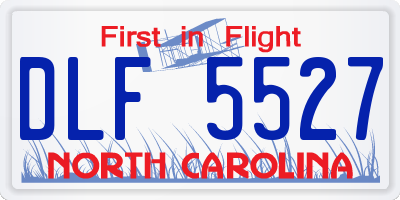 NC license plate DLF5527
