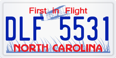 NC license plate DLF5531