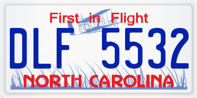 NC license plate DLF5532
