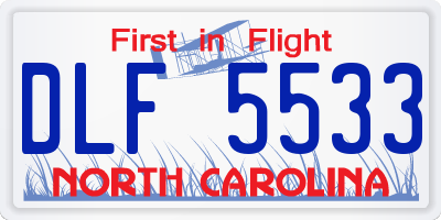 NC license plate DLF5533