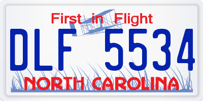 NC license plate DLF5534