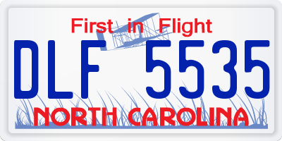 NC license plate DLF5535