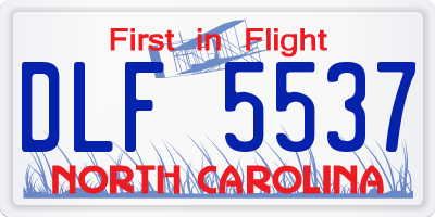 NC license plate DLF5537