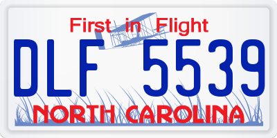 NC license plate DLF5539