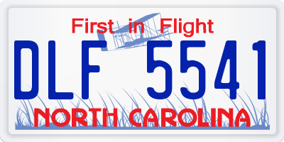 NC license plate DLF5541