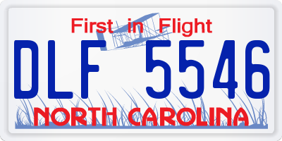 NC license plate DLF5546