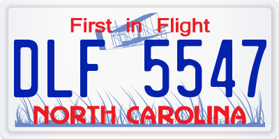 NC license plate DLF5547