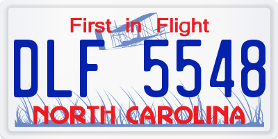 NC license plate DLF5548