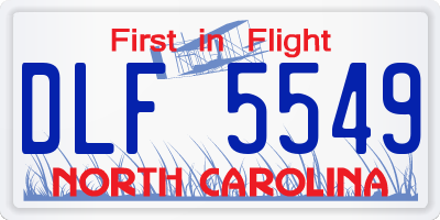 NC license plate DLF5549