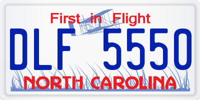 NC license plate DLF5550