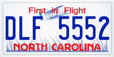 NC license plate DLF5552