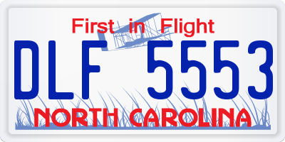 NC license plate DLF5553