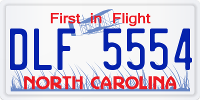 NC license plate DLF5554