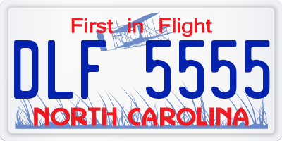 NC license plate DLF5555