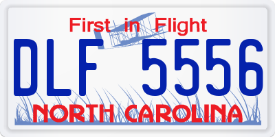 NC license plate DLF5556