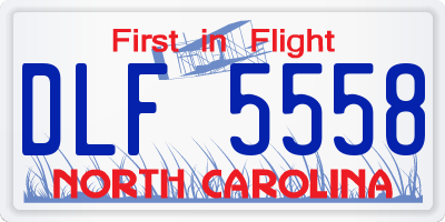 NC license plate DLF5558