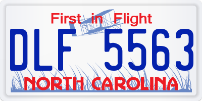 NC license plate DLF5563
