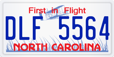 NC license plate DLF5564
