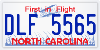 NC license plate DLF5565