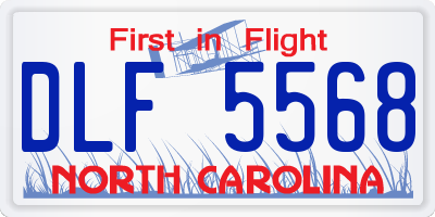 NC license plate DLF5568