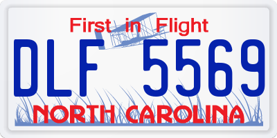 NC license plate DLF5569