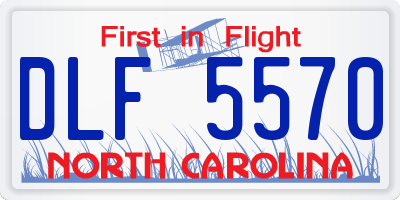 NC license plate DLF5570